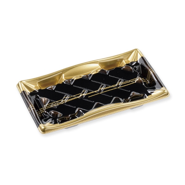 寿司容器　輝ステージ２－５枠盛　かさね渋金　本体　＃４４６８７３１