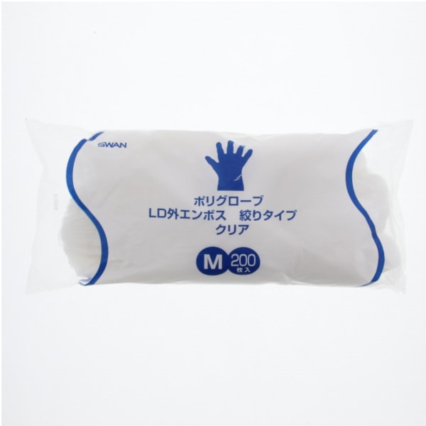 ポリグローブ　ＬＤ外エンボス　絞りタイプ　クリア　Ｍ　＃４７７１００８