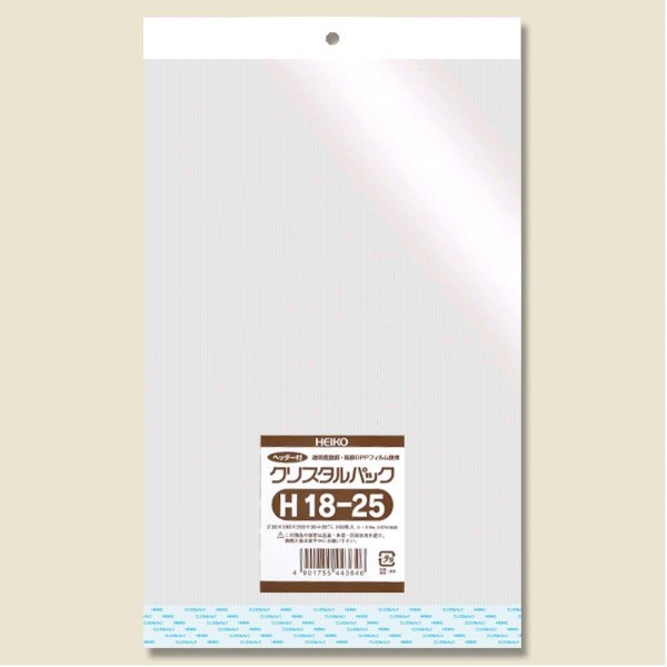 クリスタルパック　ヘッダー付　Ｈ１８－２５　＃６７４７８００