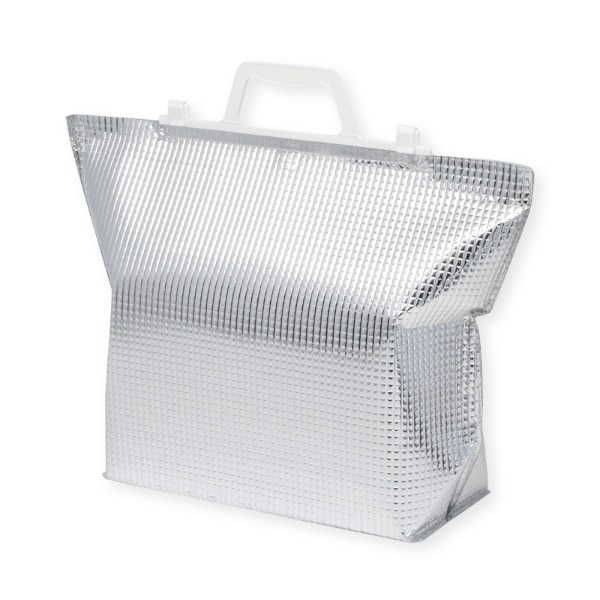 手提げ保冷角底袋　白取手　アイスＭ　＃４７１２１４５