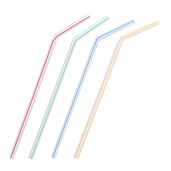 フレキシブルストロー　６ｘ２１　裸　ストライプ　２００本　＃４７１２８５９