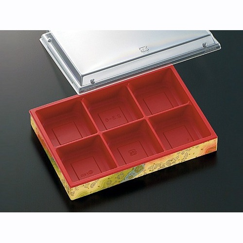 折箱容器　ＣＷＨ－角２．３－６　赤－しののめ（ボ）