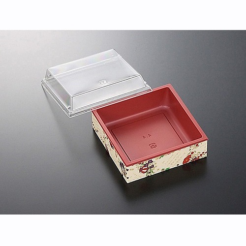 折箱容器　ＣＷＨ－角４．４　赤－鼓（ボ）