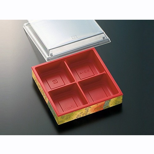 折箱容器　ＣＷＨ－角５－４　赤－しののめ（ボ）