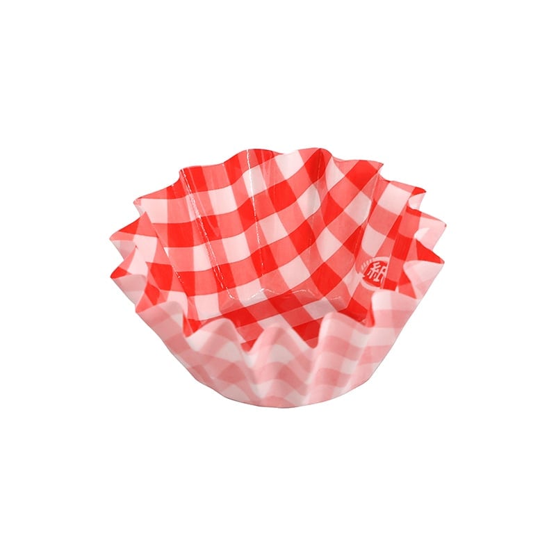 純白ペットケース　５号深　赤チェック　＃４５２９０３２