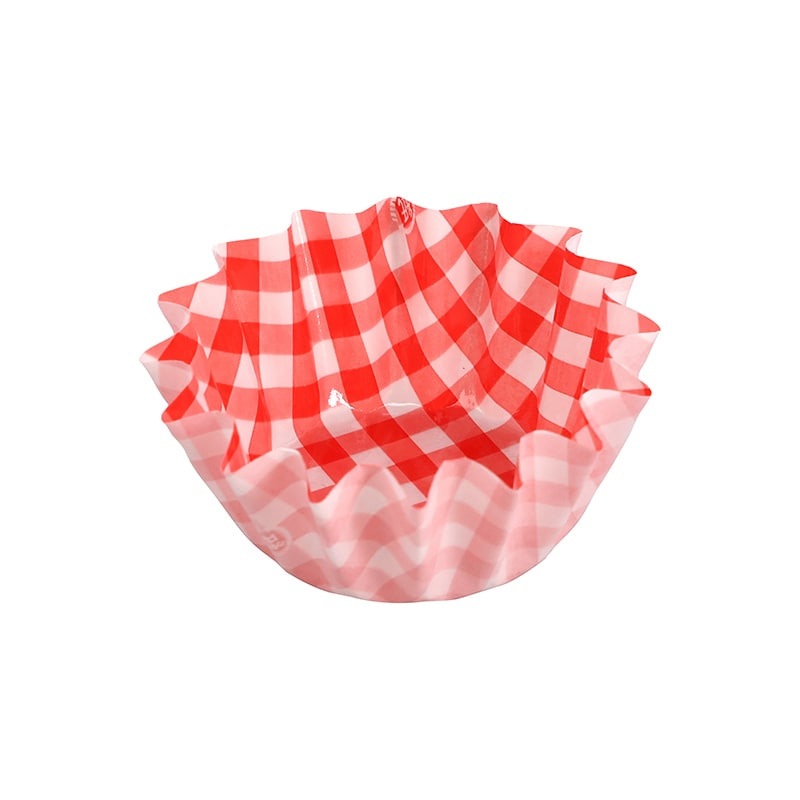 純白ペットケース　６号深　赤チェック　＃４５２９０３３