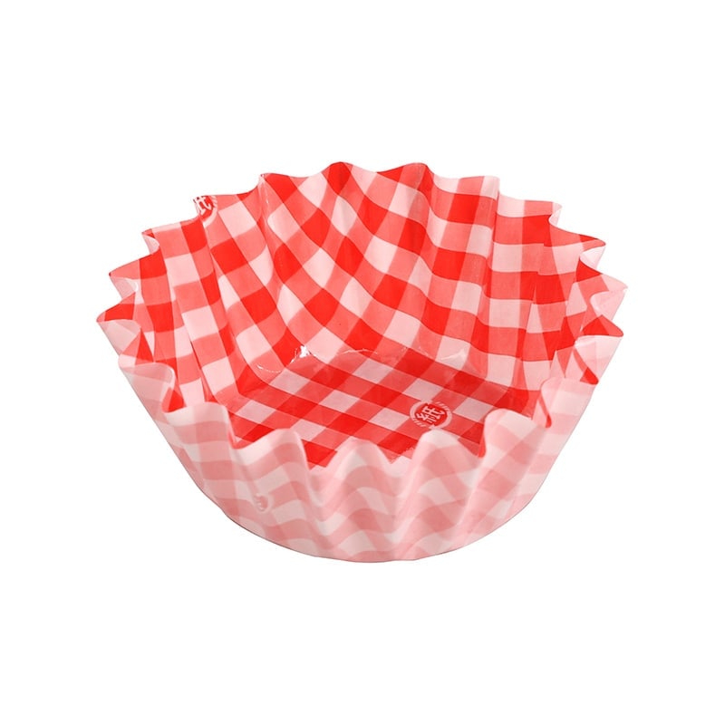 純白ペットケース　７号深　赤チェック　＃４５２９０３４