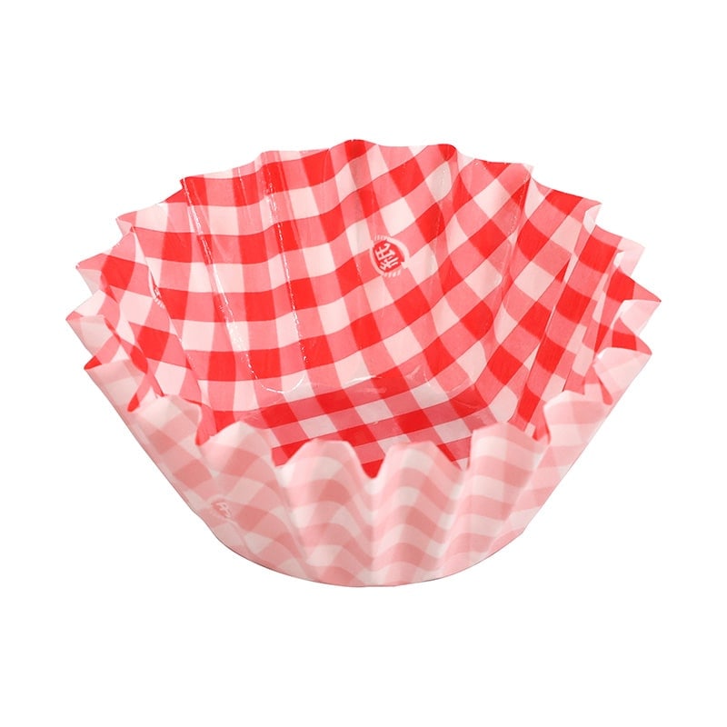 純白ペットケース　８号深　赤チェック　＃４５２９０３５