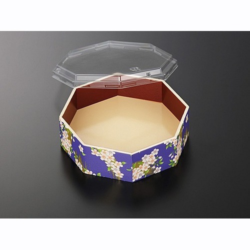 折箱容器　さが野　八角５．１寸　宝扇華－紫（ボ）