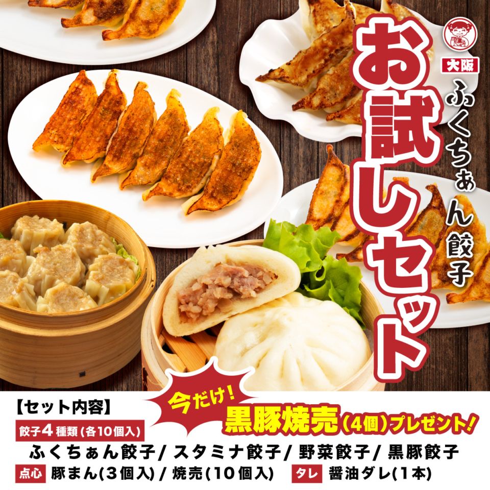 【工場直送】 大阪ふくちぁん餃子オンラインストア限定！《お試しセット》　【送料無料】　※お一人様1セット限り