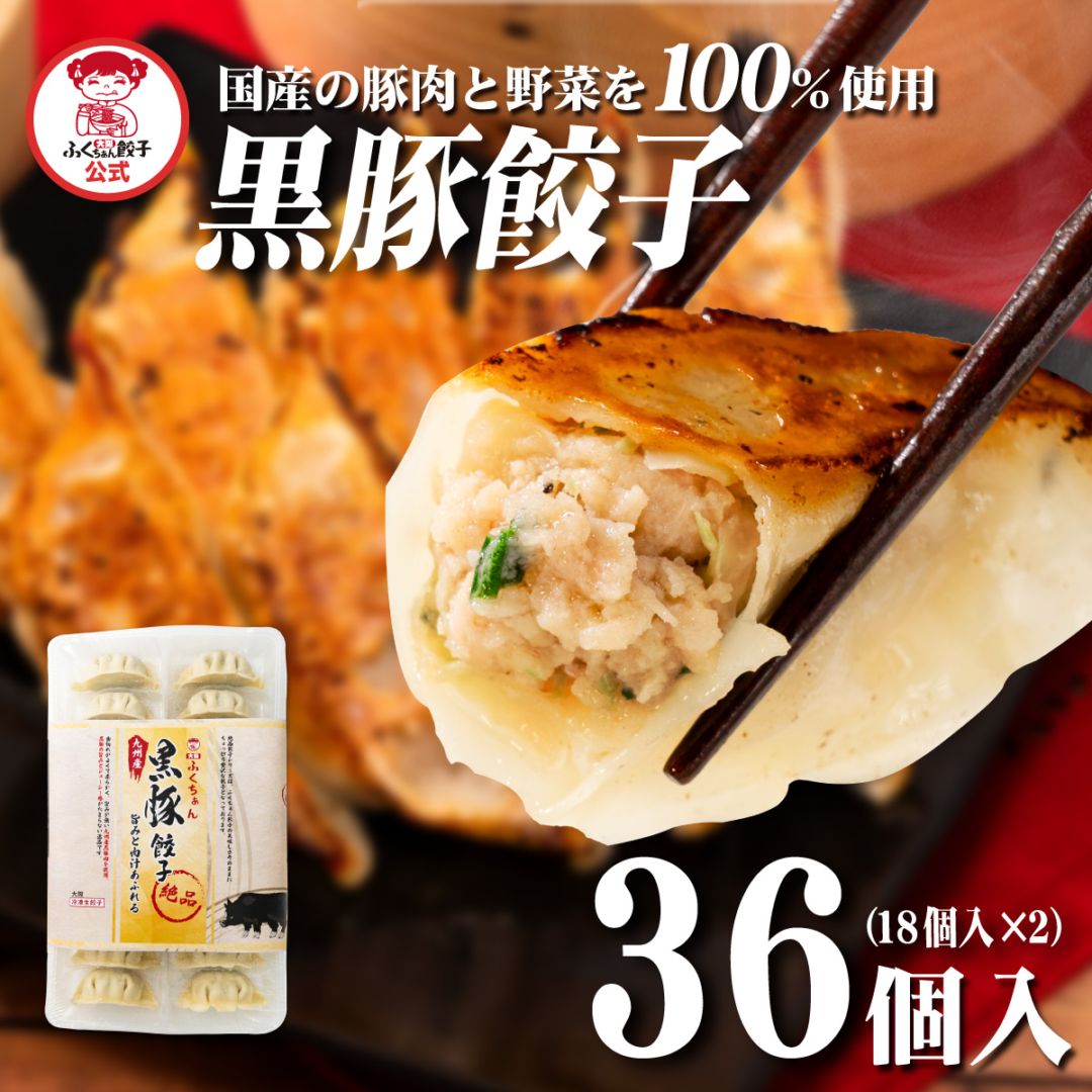 【工場直送】黒豚餃子 36個入　六白黒豚を贅沢に使用した餃子［通販]