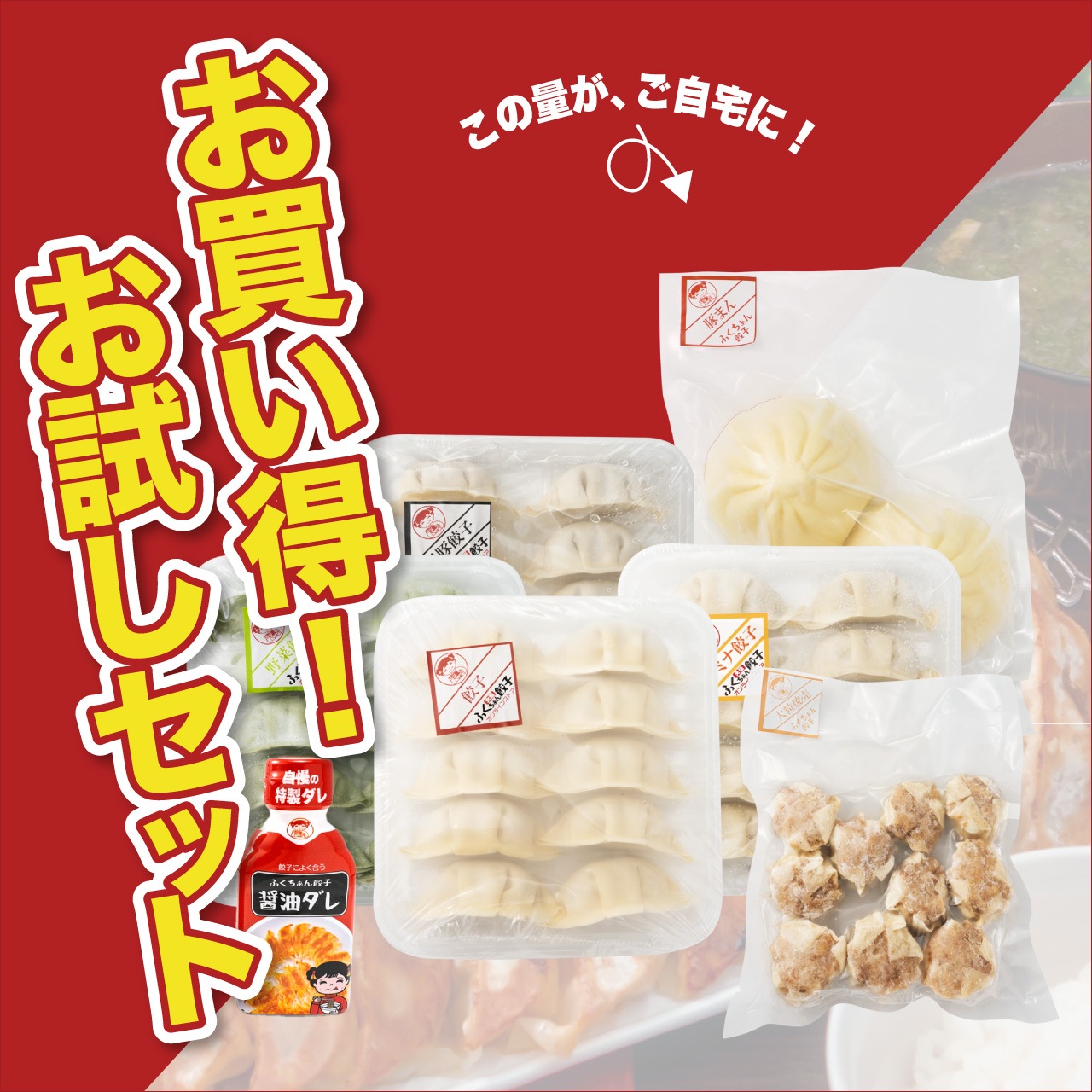 【工場直送】 大阪ふくちぁん餃子オンラインストア限定！《お試しセット》　【送料無料】　※お一人様1セット限り