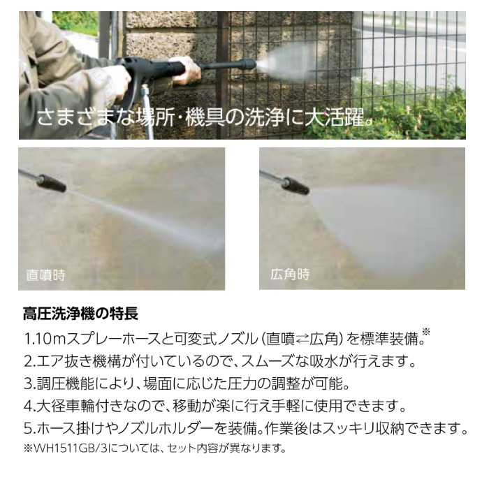 共立 エンジン洗浄機(超高圧タイプ) WH1511-ES | 高圧洗浄機,エンジン