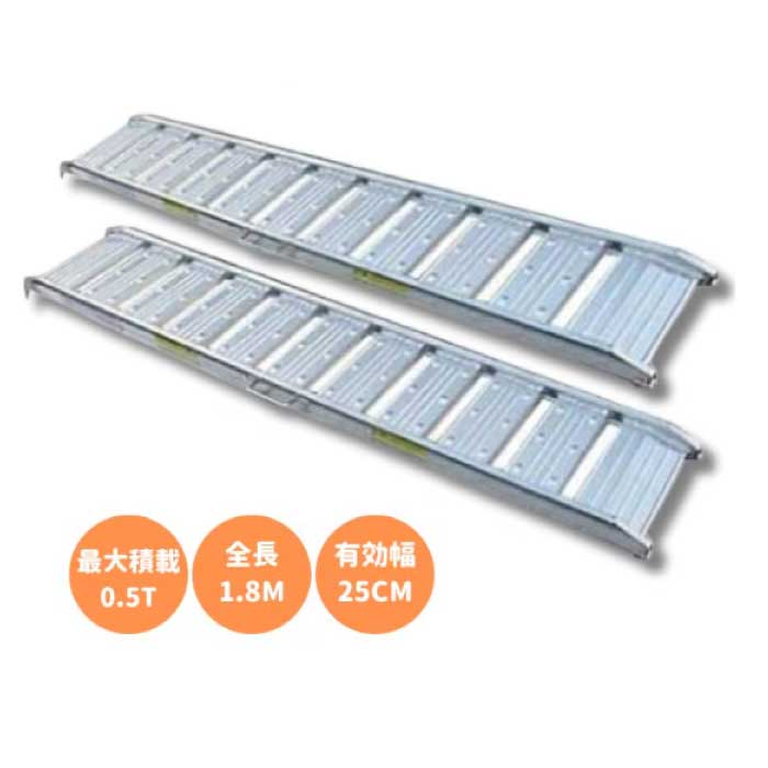 シンセイ アルミブリッジ 180-25-0.5t 2本セット (荷重0.5t 全長182cm 