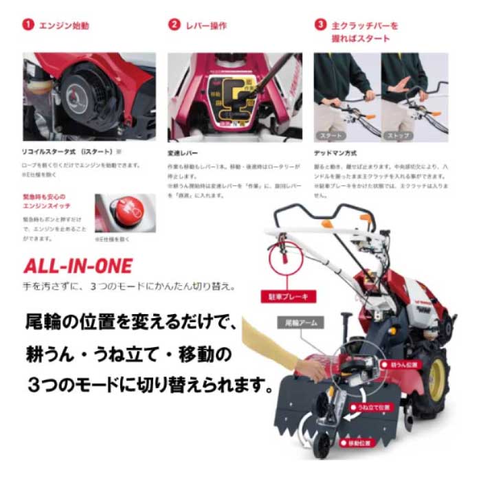 ヤンマー ミニ耕うん機 標準仕様(セル) YK651MR,E ※メーカー取寄せ品