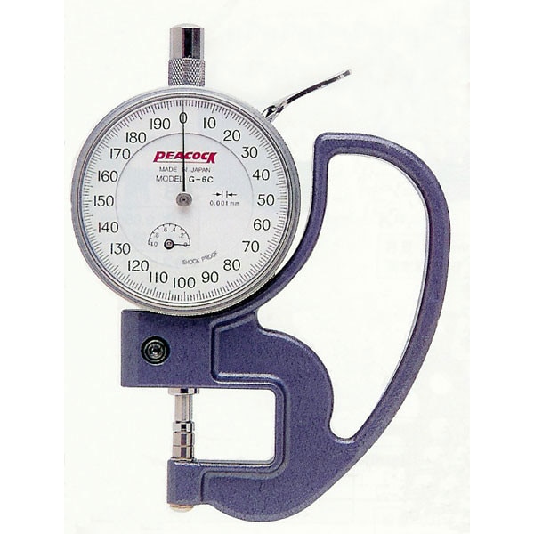 PEACOCK（尾崎製作所） ダイヤルシートゲージ (厚み測定器) 0.01