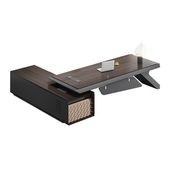福居家具 法人様向け エグゼクティブデスク 役員デスク オフィスデスク プレジデントデスク 配線ボックス コンセント キャビネット おしゃれ ウォールナット カスタマイズ可能  車上渡し 階上対応不可