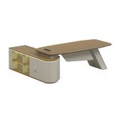 福居家具 法人様向け ワークデスク エグゼクティブデスク 役員デスク 社長机 サイドキャビネット ダイヤル錠 配線ボックス 幕板 モダン おしゃれ ナチュラル カスタマイズ可能  車上渡し 階上対応不