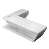 福居家具 法人様向け デスク ワークデスク オフィスデスク 役員用 社内用 配線ボックス ワイヤレス充電 デザイン性 鏡面仕上げ 角丸加工 エコ板材 ホワイト カスタマイズ可能  車上渡し 階上対応不