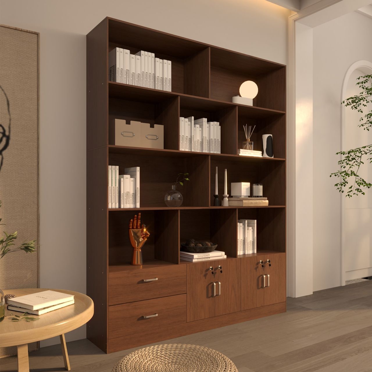 おしゃれ 木製 ファイリングキャビネット 書類整理 赤 書庫 収納庫 オフィス 楽天市場】木製キャビネット 2段 書庫 扉付き 収納棚 オフィス