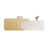 福居家具 法人様向け 受付カウンター 受付台 レジ台 カジュアル バイカラーデザイン HDF 高耐久性 LED テープライト 分類収納 ナチュラル イエロー カスタマイズ可能  車上渡し 階上対応不可