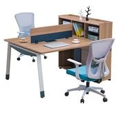 福居家具 法人様向け オフィスデスク 事務用デスク オフィス家具 多目的配線穴付き 鍵付き 引出し付き トップパネル付き シンプル ナチュラル カスタマイズ可能 車上渡し 階上対応不可|集中ブース|オ