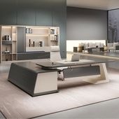 福居家具 法人様向け 天板固定デスク 会パソコンデスク 事務机 エグゼクティブデスク オフィスデスク 事務デスク 会社用 事務所用 引き出し付き サイドワゴン付き 幕板付き 車上渡し 階上対応不可|オ