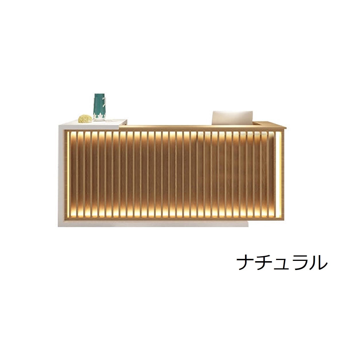 受注生産 法人様向け 受付カウンター 受付台 レジ台 おしゃれ ナチュラルテイスト 石目調 テラゾー模様 分類収納 ルーバー装飾 ホワイト ...