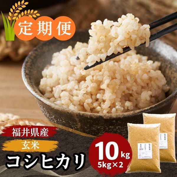 定期便】玄米 コシヒカリ 15kg(5kg×3) 福井県産｜安くて美味しい！米の