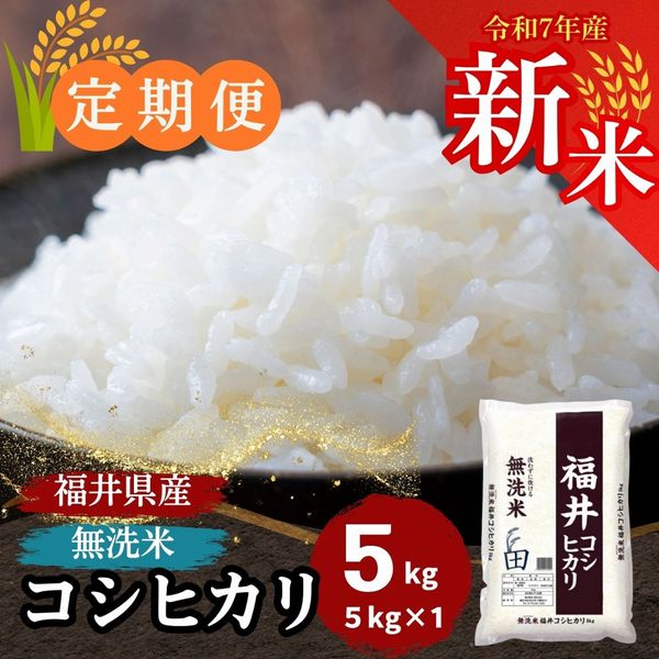 定期便】福井県産コシヒカリ 無洗米 20kg(5kg×4)｜安くて