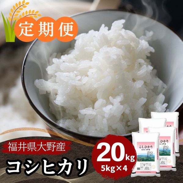 福井米 白ご飯20kg 定期便】ひかり精米 白米 20kg(10kg×2) 国内産100% 生活応援米｜安くて