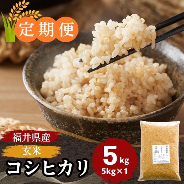 定期便】玄米 コシヒカリ 15kg(5kg×3) 福井県産｜安くて美味しい！米の
