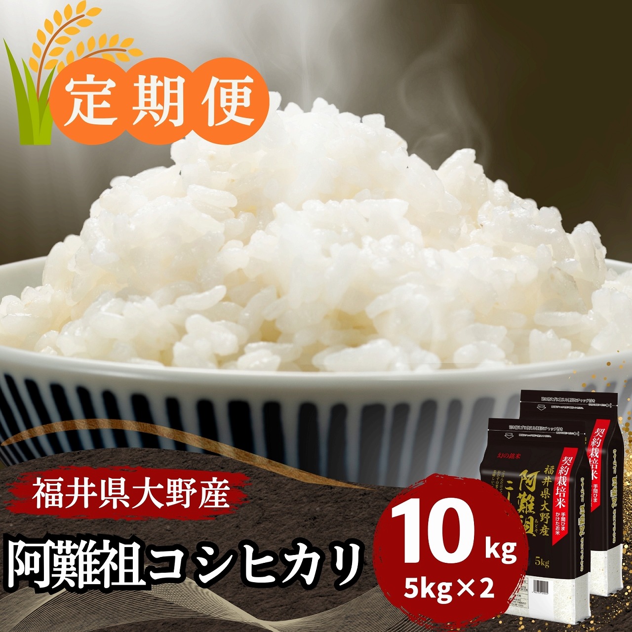 定期便】阿難祖コシヒカリ 白米 10kg(5kg×2) 福井県大野阿難祖産