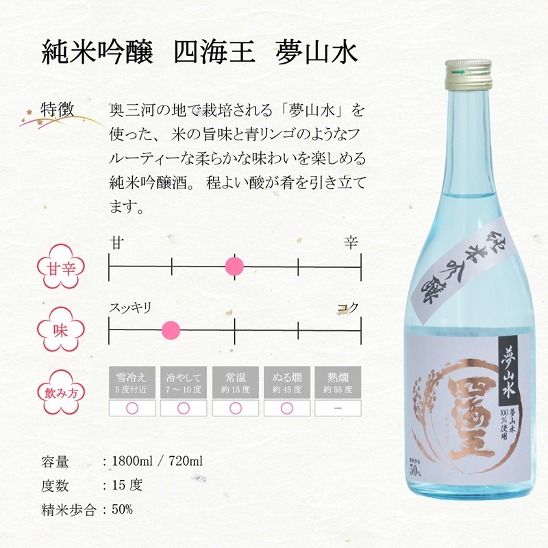 純米吟醸 夢山水　720ml [al]