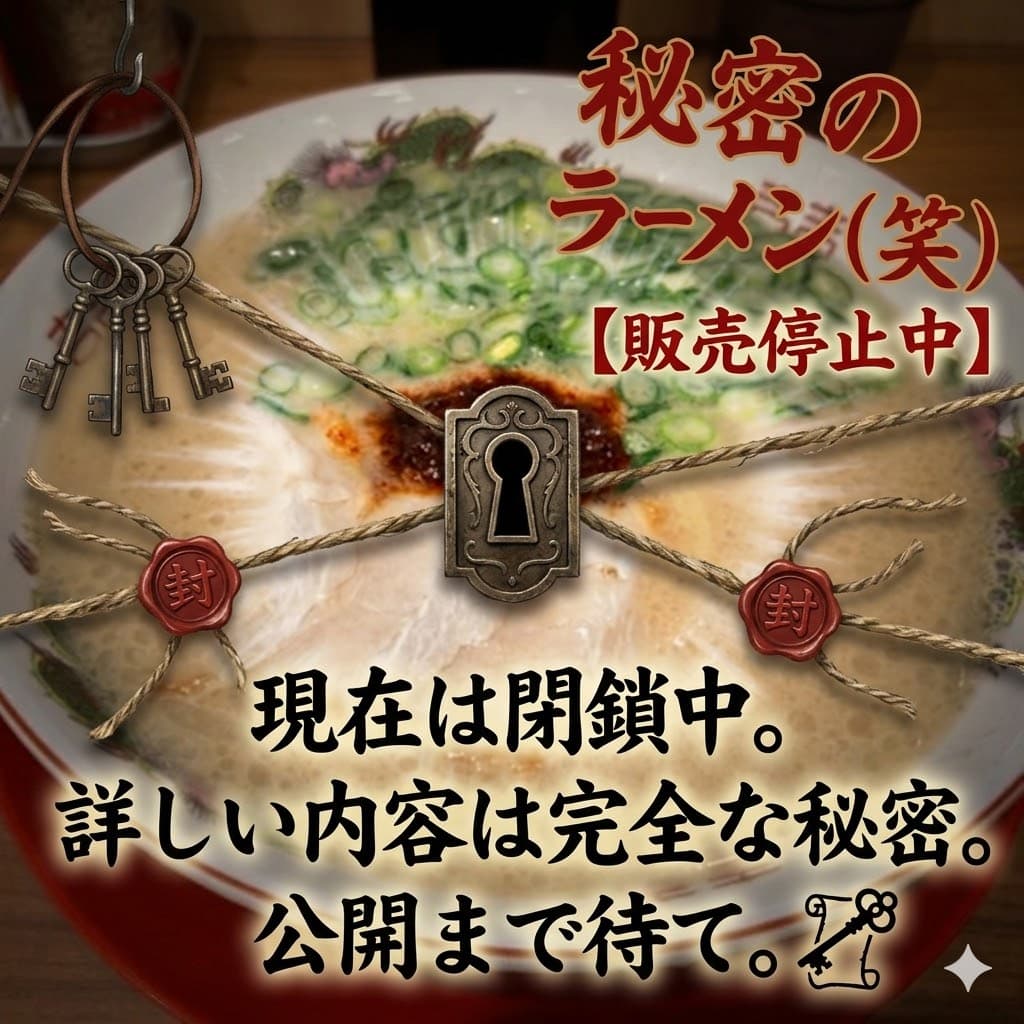 【秘密のラーメン(笑)】【3月分終了】月に1度だけ！売り切れ即終了(次回は？？？）