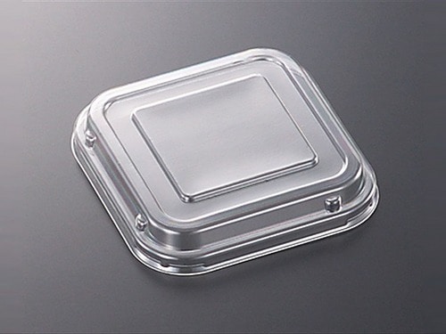CTプチ丼 角 赤-BK透明蓋セット【50枚】長115×幅115×高さ40mm 中央化学