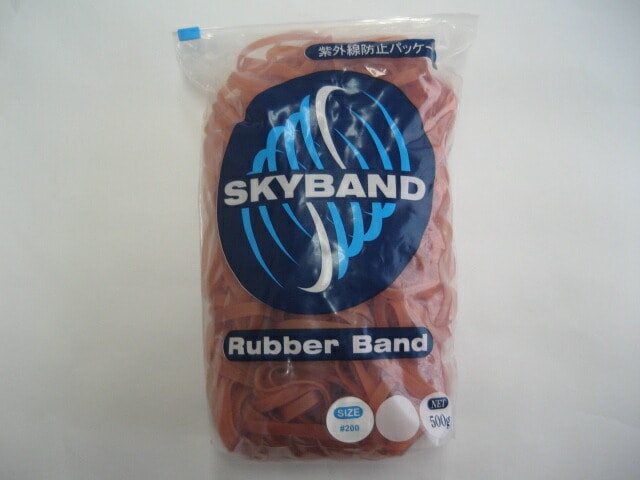 ゴムバンド #200 500g アメ色  折径70mm×切巾6mm×厚1.0mm ヤナギダ 輪ゴム ゴム バンド NO.16 16 業務用 花 フラワー 天然ゴム 天然 結束 ワゴム 束ねる ファスナー付 ふくろや ポリ入 ジャストバンド 大口 プロ 惣菜 200番