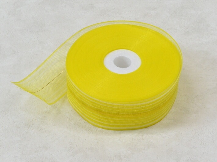 PPパールリボン 幅36mm×30M巻 黄色 【10巻】ポリプロピレン PP リボン