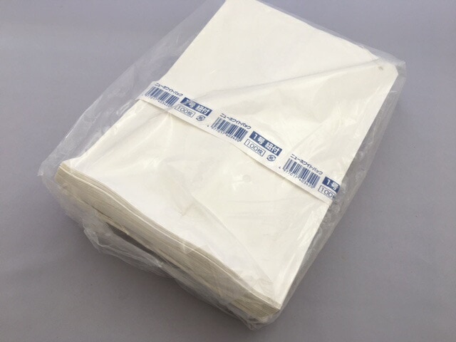 ニューホワイトパック 1号 ひも付き 200×285mm【500枚】100枚×5束 福助工業 白 無地 純白袋 純白 ニューホワイト パック 紙袋 袋 紙 白 ホワイト 安い 安価 菓子 フック 業務用 まとめ買い 雑貨 小物 文具