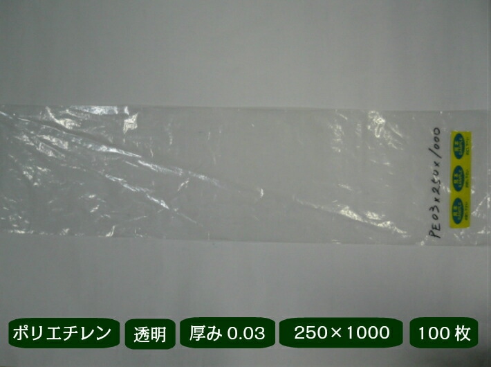 【オリジナル】ポリ袋 0.03×250×1000mm 【100枚入】 長物 鮭 さけ ポリ 透明 新巻鮭 新巻 鮭  長人参 農家 土付きねぎ 長ネギ 葱 牛蒡 25×100 0.03 250×1000 ビニール ビニール袋 業務用 プロ 包装 平袋 保存 収納 保管 日本製