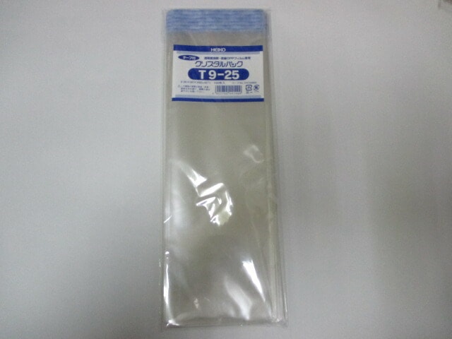 【テープ付】 OPP クリスタルパック T9-25  0.03×90×250+40mm【100枚】【ゆうパケット対応 4袋まで】 シモジマ 袋 透明 テープ付 透明袋 梱包袋 ラッピング ハンドメイド クリアパック 無地 菓子 小物 ビニール 仕分け 収納 保管 発送