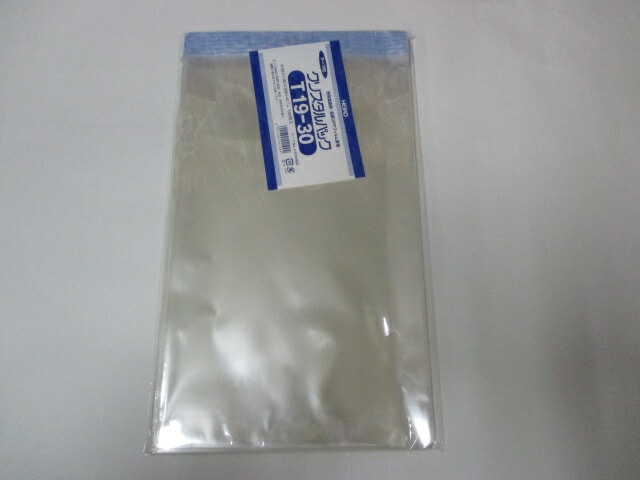 【テープ付】 OPP クリスタルパック T19-30  0.03×190×300+40mm【100枚】シモジマ 袋 透明 テープ付 透明袋 梱包袋 ラッピング ハンドメイド クリアパック 無地 菓子 小物 ビニール 仕分け 収納 保管 発送