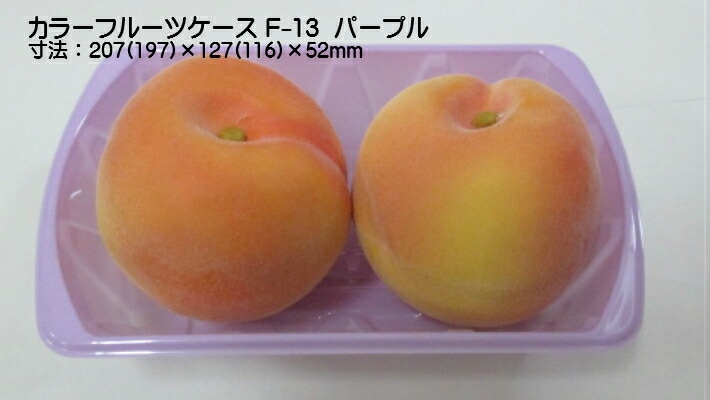 カラーフルーツケース F-12 パープル【100枚】 193(183)×118(108)×48mm 信和 果樹　果物　容器　カラー フルーツ ケース プラスチック ぶどう りんご 梨 桃 ギフト シャインマスカット 紫 F12 むらさき