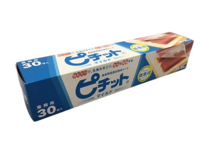 ピチット 30 マイルド 【30枚入】ロールタイプ/ミシン目あり/サイズ：25×35cm オカモト 業務用 冷凍 解凍 包む 旨味 ドリップ お刺身 一夜干し 素材 調理 マグロ ホタテ 赤身 フグ シート 浸透圧