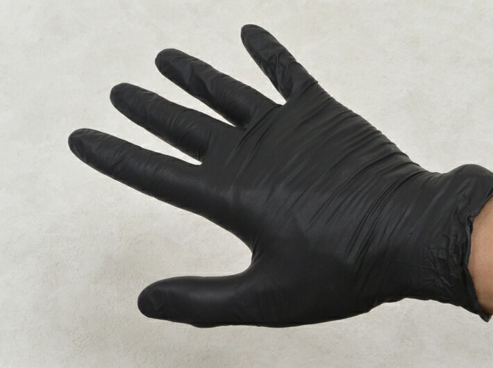 ブラック】ニトリル 使いきり 手袋 S フェリーチェ #2066 1箱 100枚 粉