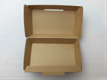 ネオクラフトボックス ランチボックス S  天面185×110/底面170×95/高70mm【20枚】未晒クラフト紙＋内側耐油加工 シモジマ 紙 クラフト 環境 容器 パック 使い捨て テイクアウト お持ち帰り 揚げ物 焼き鳥 サンドイッチ 業務用 宅配 デリバリー 紙容器