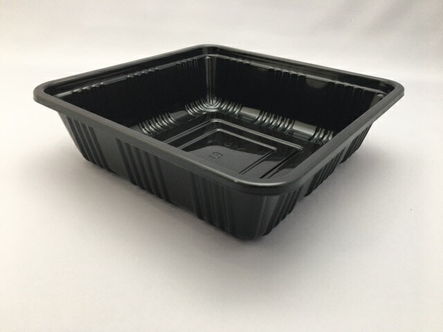 【ブラック】フルーツケース K-81 黒【100枚】リスパック 外寸：178×178×50mm 果樹 果物 容器 ブロック フルーツ ケース プラスチック ぶどう りんご 梨 桃 みかん ギフト シャインマスカット 供物 お供え 盛り合わせ 詰め合わせ