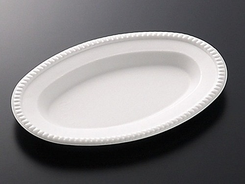 小判皿 小 (L) 【100枚】 237×160×20 mm 中央化学 PSP 白 ブラウン 食品トレー   容器 刺身 惣菜 鮮魚 テイクアウト お持ち帰り 使い捨て レンジ不可 小判 皿 おしゃれ 使い捨て食器 使い捨て皿 器