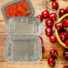 さくらんぼ 容器 フルーツ容器 SC-200Y 8H 200g 172×123×32（16）mm 【100枚】 フルーツ 容器 スライド嵌合 エフピコチューパ 透明 穴あき パック テイクアウト 果物 販売 出荷 農園 直売所