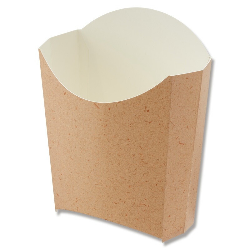 ポテト カップ スナックケース L クラフトナチュラル 50枚 底面77×52×高98（前高70）mm 耐油カード紙210g HEIKO シモジマ フライドポテト  惣菜 天ぷら コロッケ 食肉 精肉